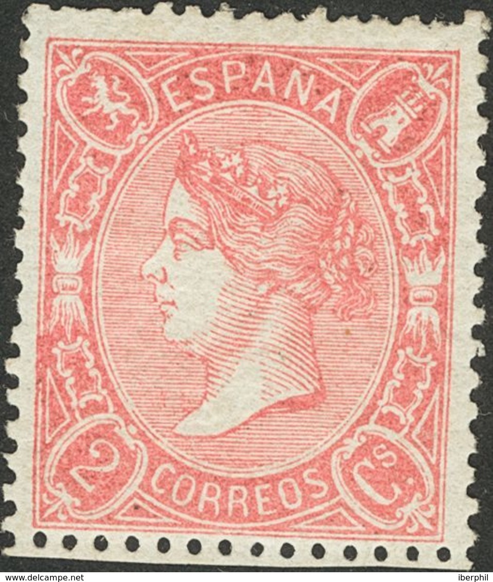 *74. 1865. 2 Cuartos Carmín Rosa. BONITO. Cert. CEM. - Otros & Sin Clasificación