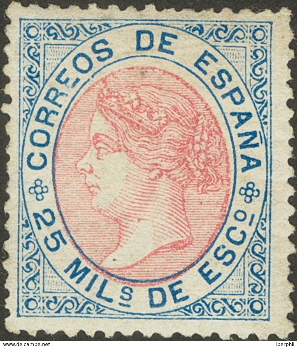 *95. 1867. 25 Mils Azul Y Rosa. MAGNIFICO. - Otros & Sin Clasificación