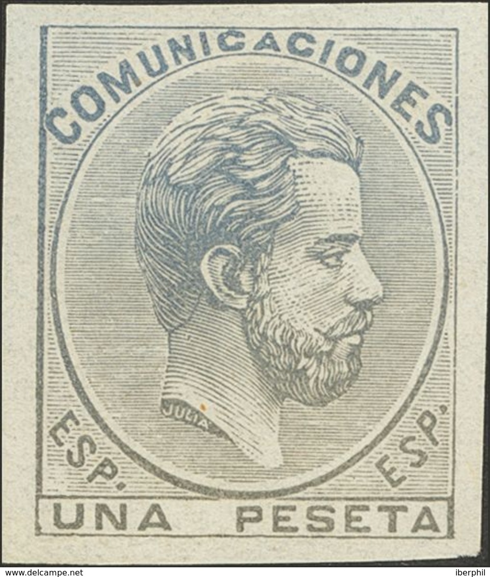 (*)127s. 1872. 1 Pts Lila. SIN DENTAR. MAGNIFICO Y RARO. Cert. CEM. - Otros & Sin Clasificación