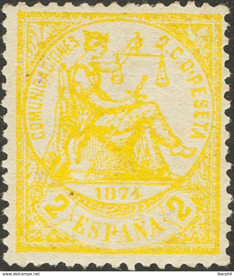 *143. 1874. 2 Cts Amarillo. Excelente Centraje. MAGNIFICO. - Otros & Sin Clasificación