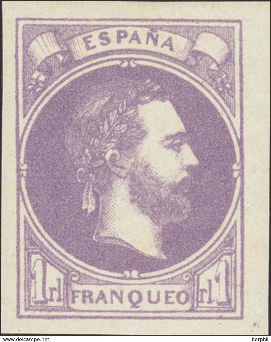 *158. 1874. 1 Real Violeta. Color Intenso Y Grandes Márgenes. PIEZA DE LUJO. - Other & Unclassified