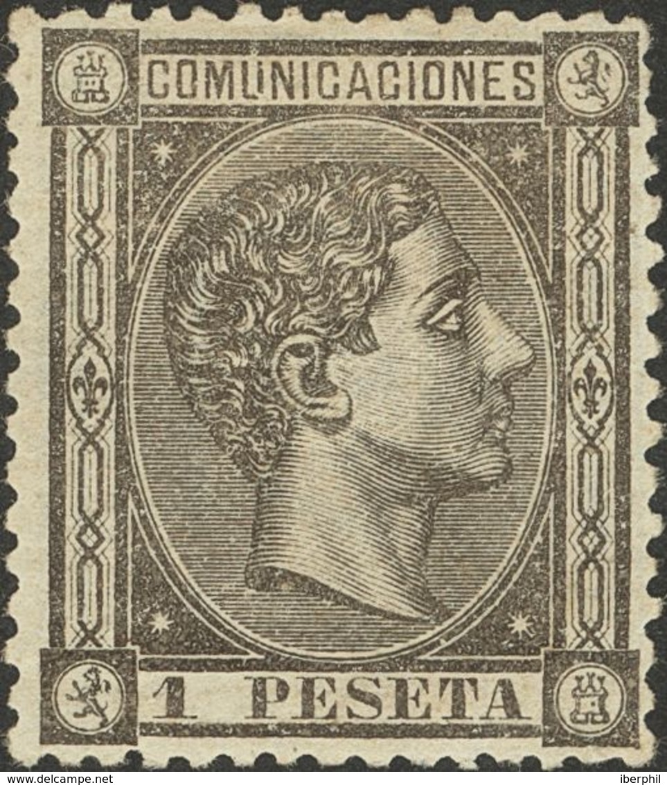 *169. 1875. 1 Pts Negro. Bien Centrado. MAGNIFICO. Cert. CEM. - Otros & Sin Clasificación