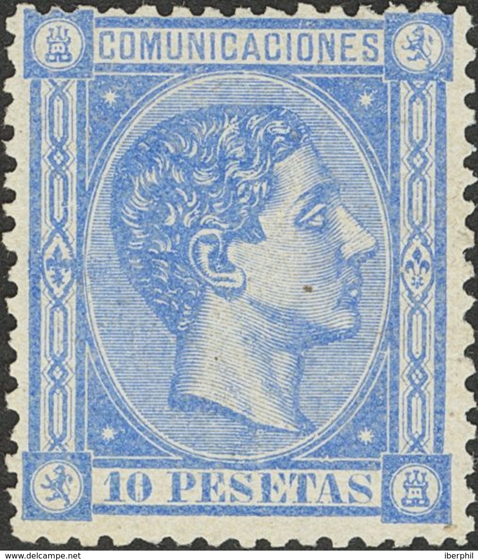 (*)171. 1875. 10 Pts Ultramar. Color Intenso Y Bien Centrado. MAGNIFICO Y RARO. Cert. CEM. - Other & Unclassified