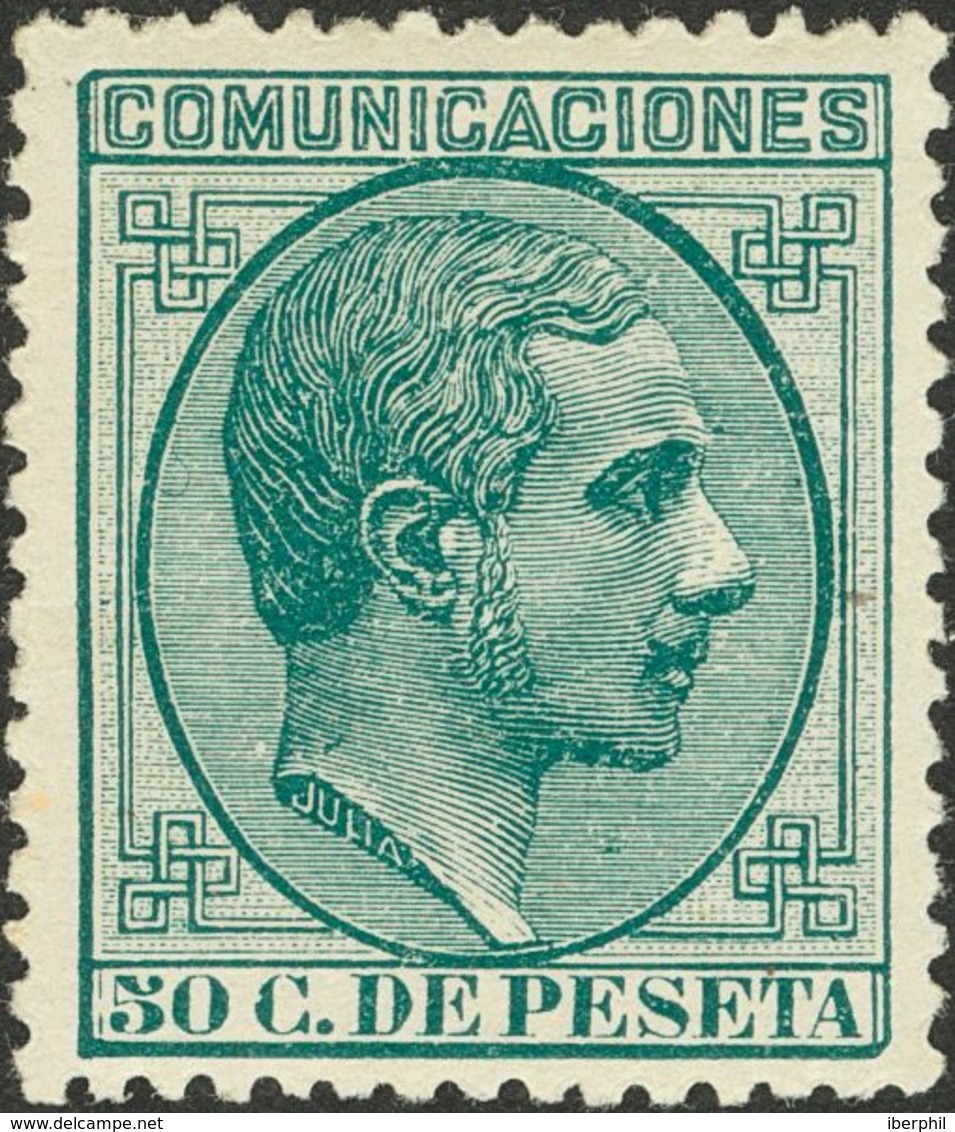*196. 1878. 50 Cts Verde. PIEZA DE LUJO. - Other & Unclassified