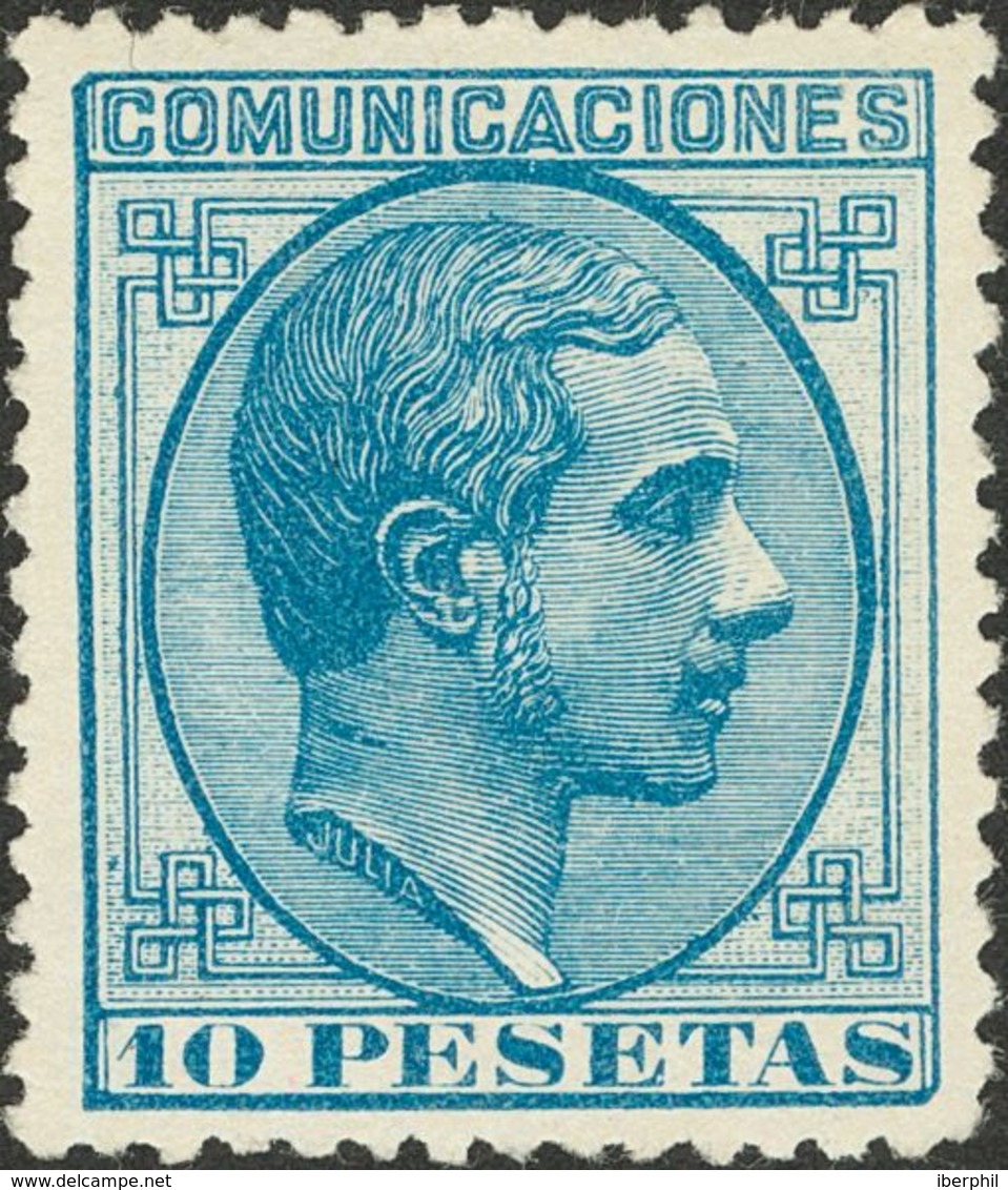 (*)199. 1878. 10 Pts Azul. Excelente Centraje. MAGNIFICO. Cert. GRAUS. - Other & Unclassified