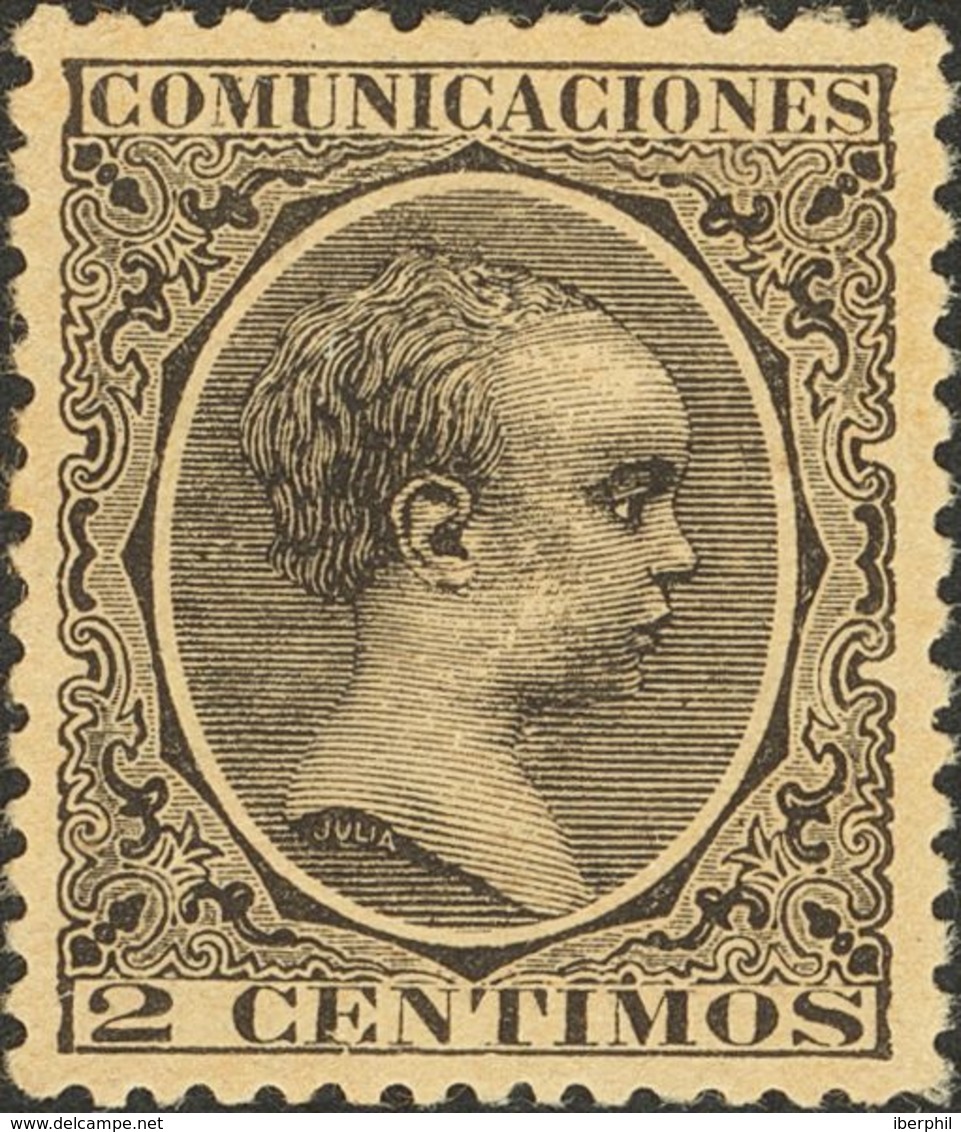 *214. 1889. 2 Cts Negro. Excepcional Centraje. PIEZA DE LUJO. - Otros & Sin Clasificación