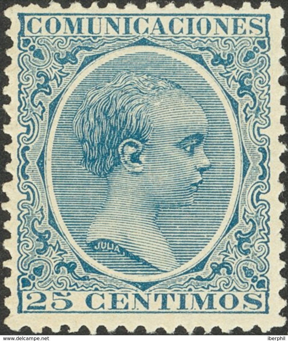 *221. 1889. 25 Cts Azul. Excelente Centraje. MAGNIFICO. - Otros & Sin Clasificación