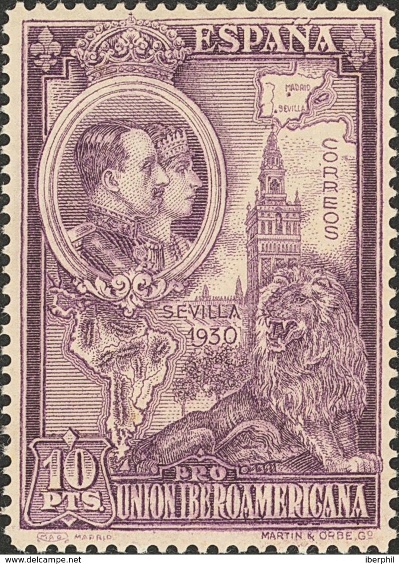 *581ccb. 1930. 10 Pts Violeta. CAMBIO DE COLOR. MAGNIFICO Y RARO. Edifil 2015: 242 Euros - Other & Unclassified