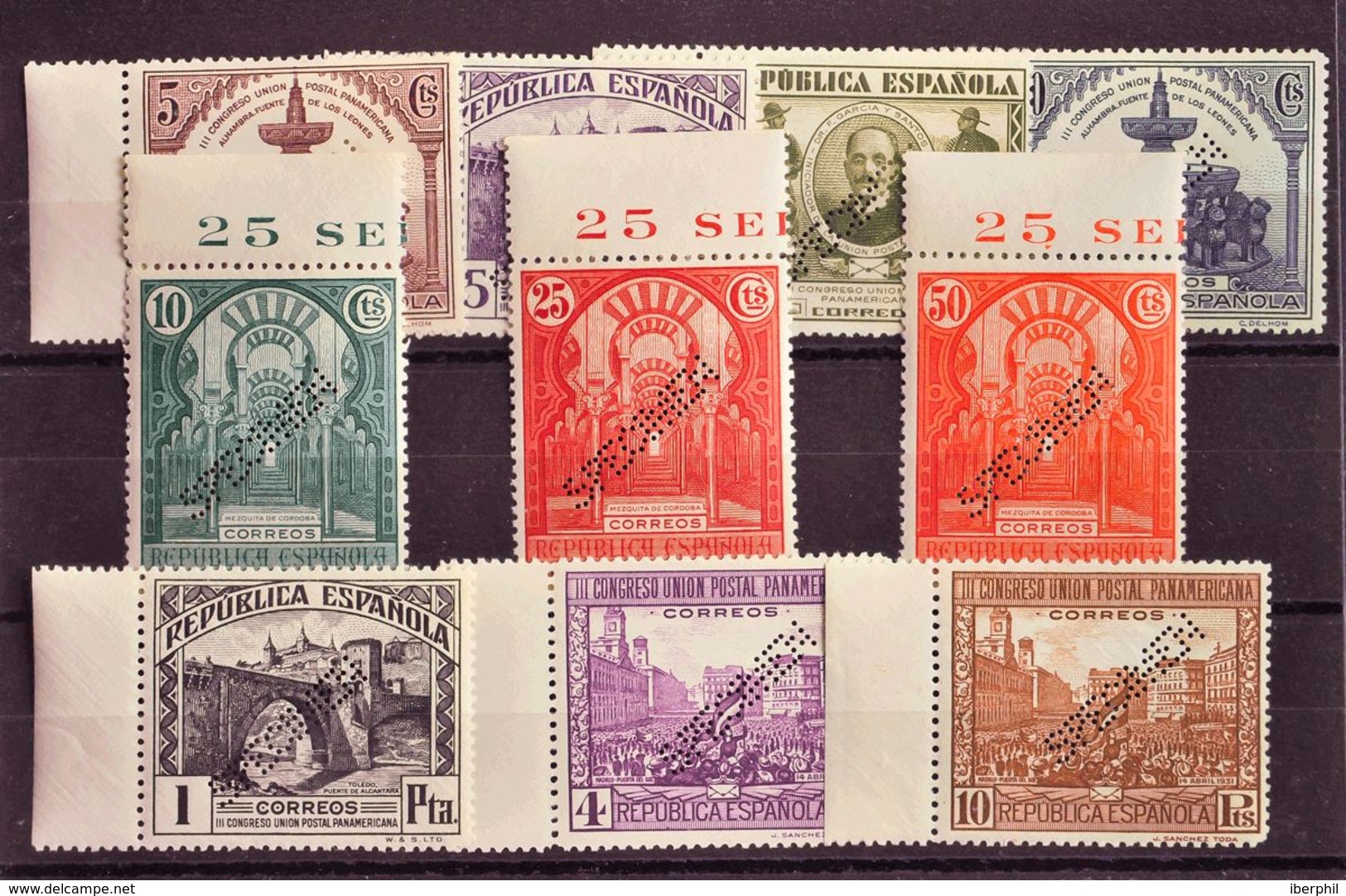 **604/13MT. 1931. Serie Completa, Borde De Hoja. Perforación SPECIMEN. MAGNIFICA Y MUY RARA. Edifil 2015: 450 Euros - Other & Unclassified