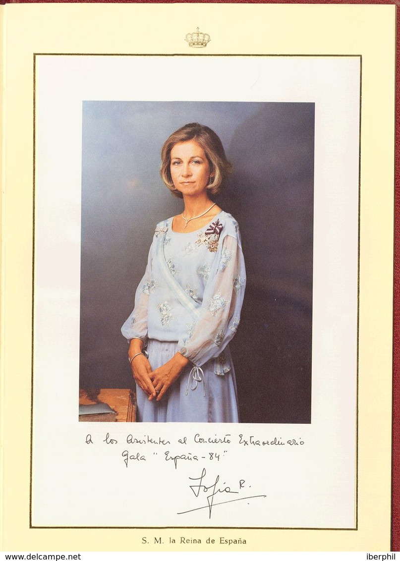 **6/7P. 1984. Carpeta Completa Con El Escudo Real Metálico, Conteniendo Las Pruebas De Lujo De España 84, Sobrecargadas  - Other & Unclassified