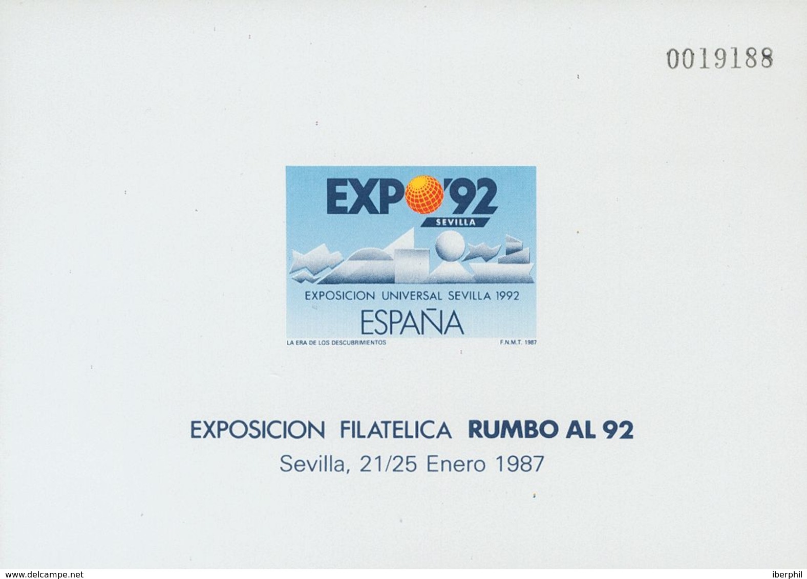 **11P. 1987. Prueba De Lujo. RUMBO AL 92. MAGNIFICA. - Other & Unclassified