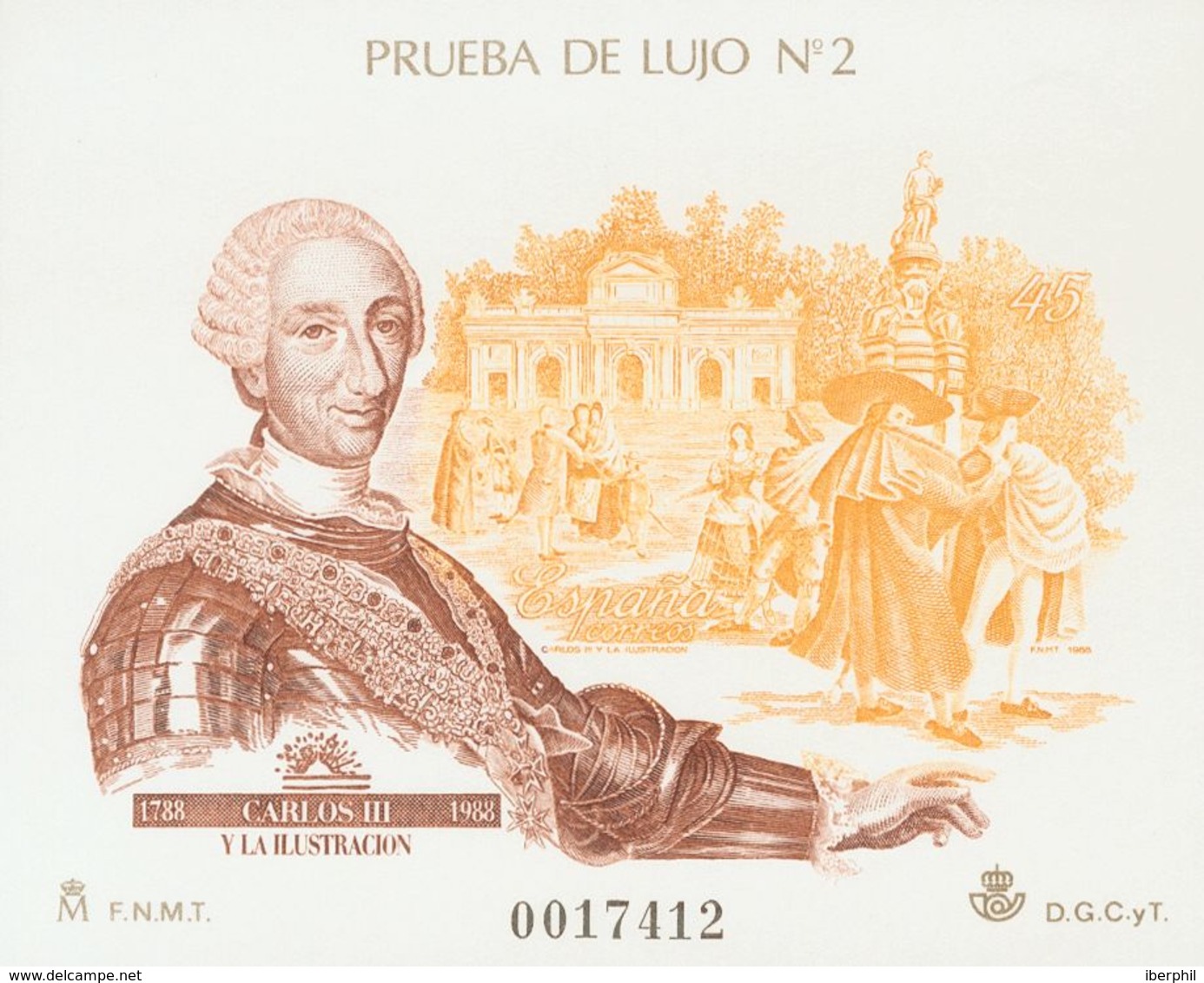 **17P. 1988. Prueba De Lujo. CARLOS III. MAGNIFICA. Edifil 2019: 63 Euros - Other & Unclassified