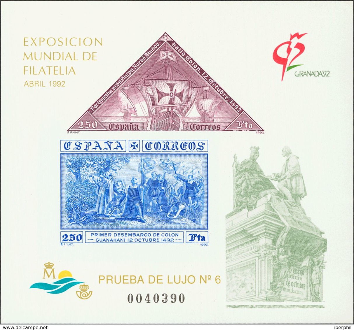 **25P. 1992. Prueba De Lujo. GRANADA 92. MAGNIFICA. Edifil 2019: 19,5 Euros - Otros & Sin Clasificación