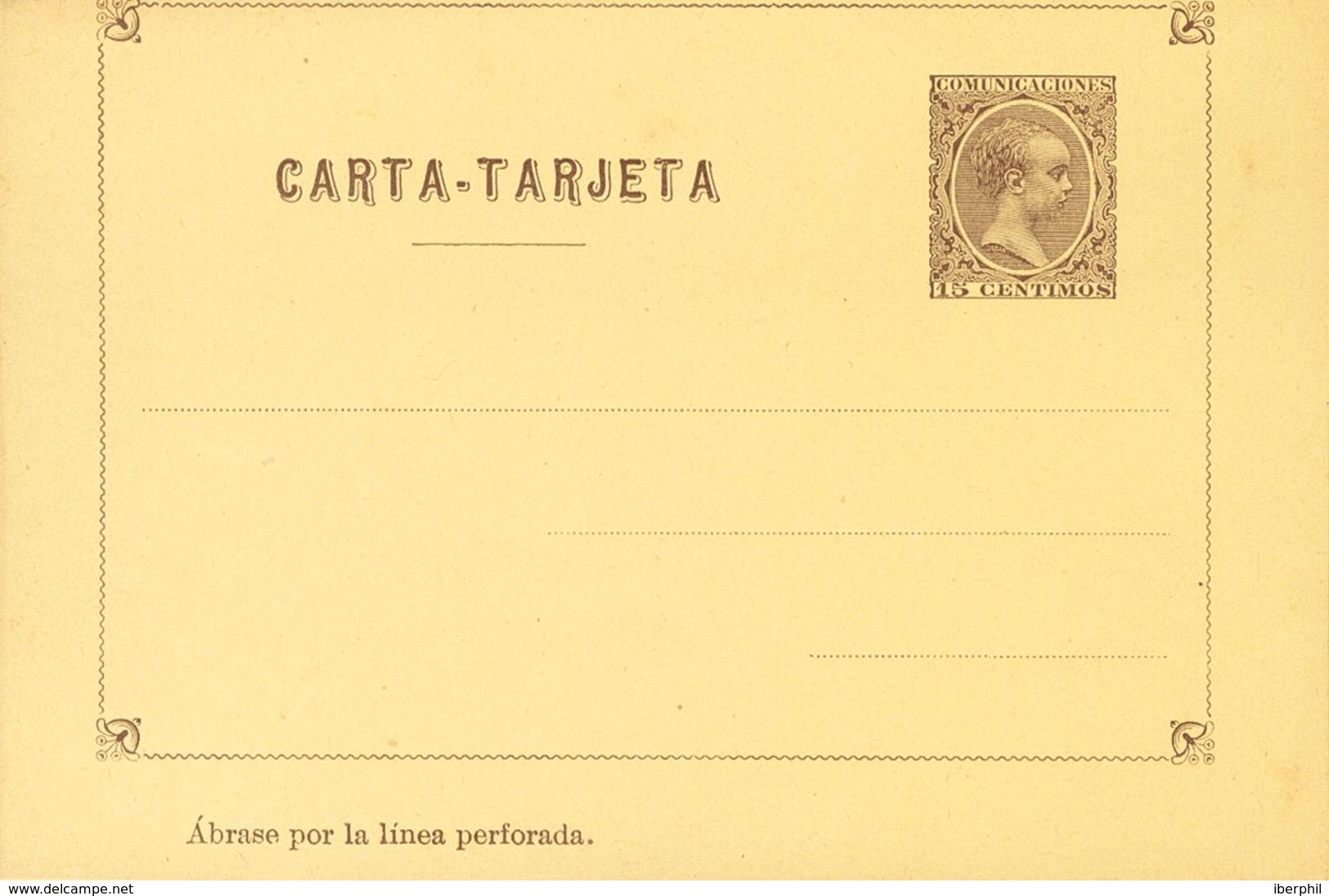 (*)EPP1. 1892. 15 Cts Castaño Sobre Amarillo, Sobre CARTA-TARJETA Doble, Impresa Sólo En Anverso. MAGNIFICA Y RARISIMA. - Other & Unclassified