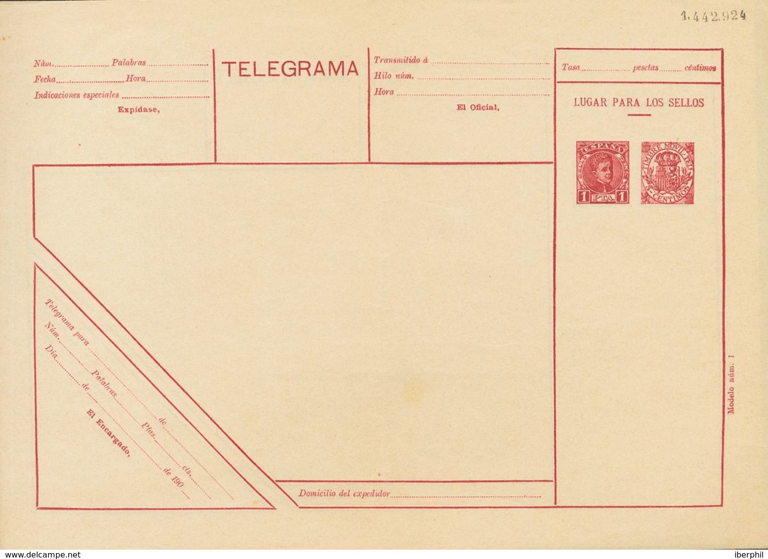 (*)EPT1/2. 1904. 50 Cts + 5 Cts Azul Negro Y 1 Pts + 5 Cts Carmín Sobre Enteros Postales Telegráficos Completos. MAGNIFI - Otros & Sin Clasificación