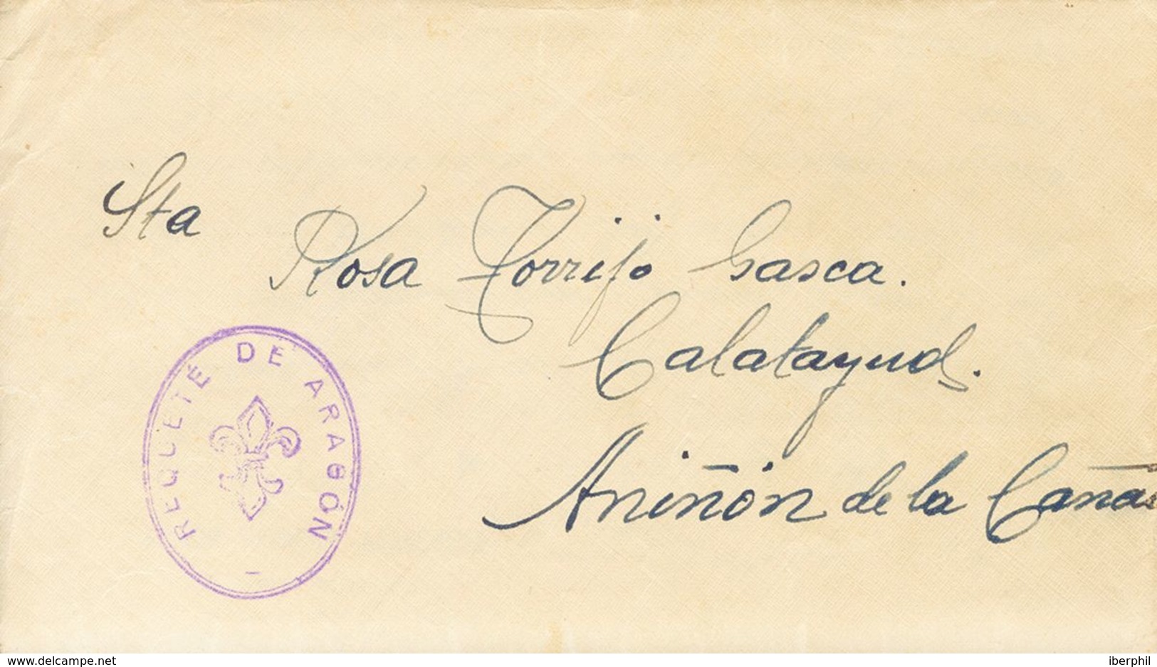 Sobre . 1936. (27 De Agosto). Carta (con Texto) De QUINTO (ZARAGOZA) A ANIÑON, En El Interior Tres Hojas De Texto Con El - Otros & Sin Clasificación