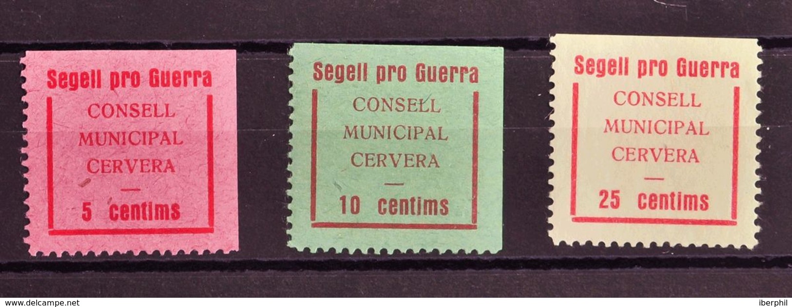 *. 1937. Serie Completa. CERVERA (LERIDA). SEGELL PRO GUERRA. MAGNIFICA. - Otros & Sin Clasificación