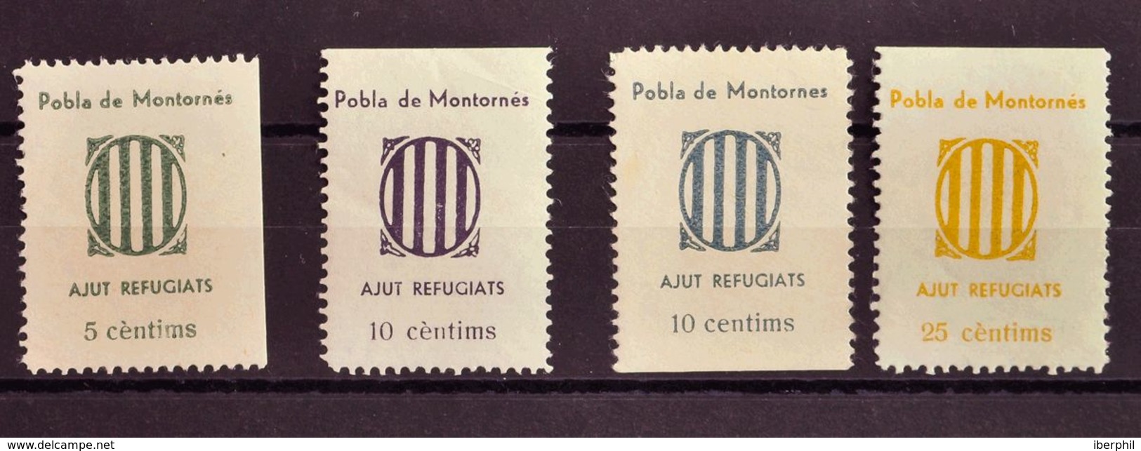 *. 1937. Serie Completa (incluye Además Un 5 Cts Con Variedad De Color). LA POBLA DE MONTORNES (TARRAGONA). AJUT REFUGIA - Other & Unclassified