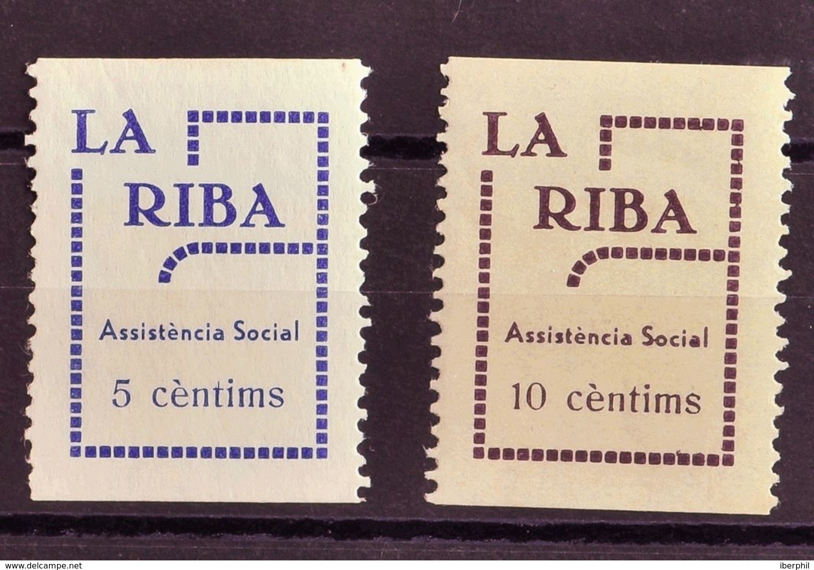 *. 1937. Serie Completa. LA RIBA (TARRAGONA). ASSISTENCIA SOCIAL. MAGNIFICA Y MUY RARA. (Fesofi 2/3 Y Allepuz 3/4) - Otros & Sin Clasificación