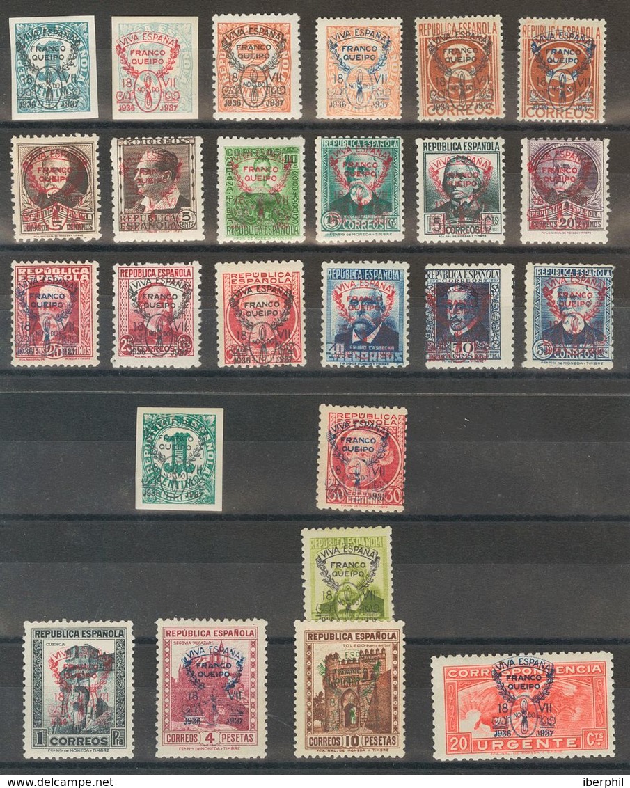 *30/52, 38hcc, 44hcc. 1937. Serie Completa, Incluyendo El 1 Cts Y El 30 Cts Con CAMBIO DE COLOR DE LA SOBRECARGA. MAGNIF - Other & Unclassified