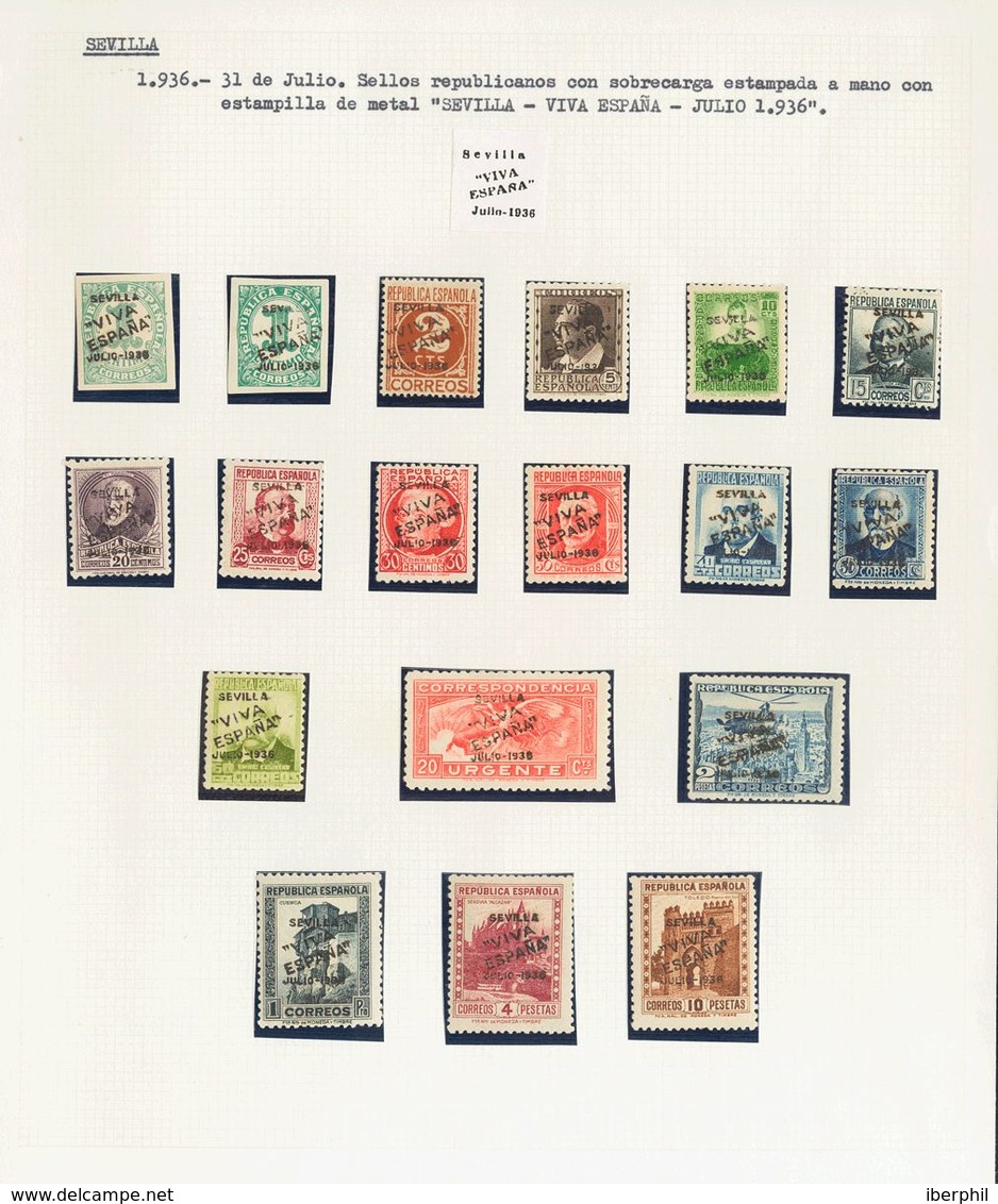 */º. 1936. Interesante Conjunto De Las Emisiones Locales Patrióticas De Sevilla, Incluyendo Diversas Series Completas, V - Other & Unclassified