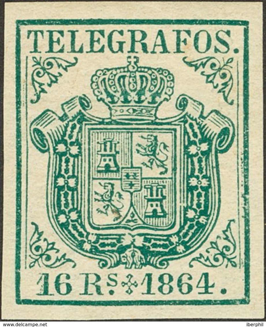 *3. 1864. 16 Reales Verde. MAGNIFICO. Edifil 2019: 240 Euros - Other & Unclassified