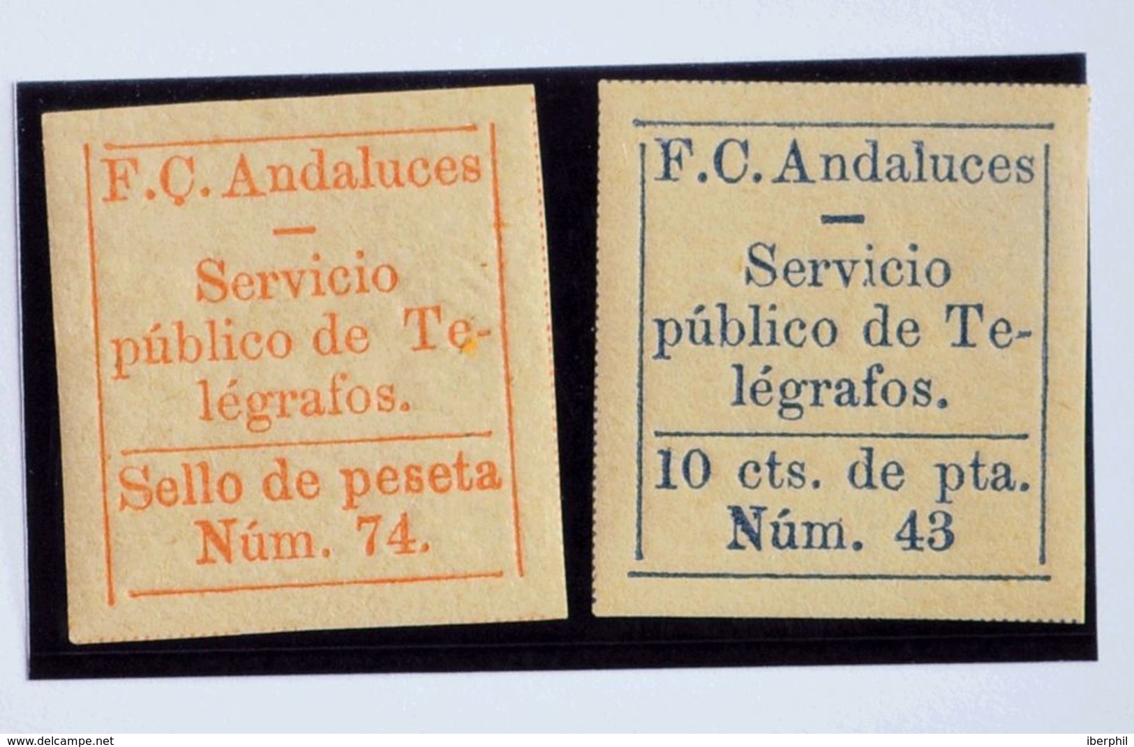 *1/2. 1883. Serie Completa. FERROCARRILES ANDALUCES. MAGNIFICA Y MUY RARA. - Otros & Sin Clasificación