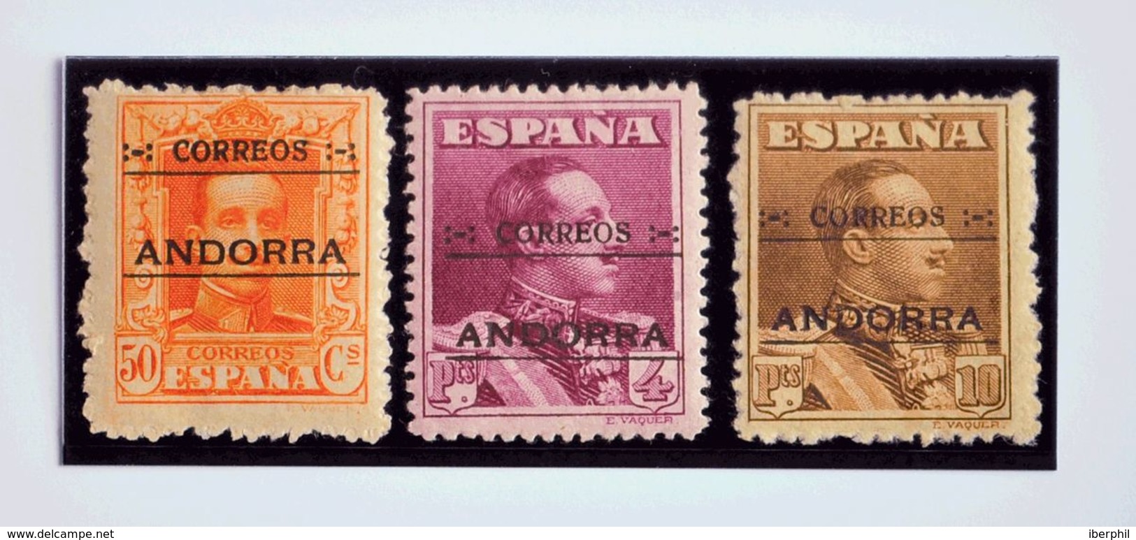 *9N, 11N, 12N. 1928. 50 Cts Naranja, 4 Pts Carmín Violeta Y 10 Pts Castaño. NºA000.000. MAGNIFICOS Y RARISIMOS. Edifil 2 - Sonstige & Ohne Zuordnung