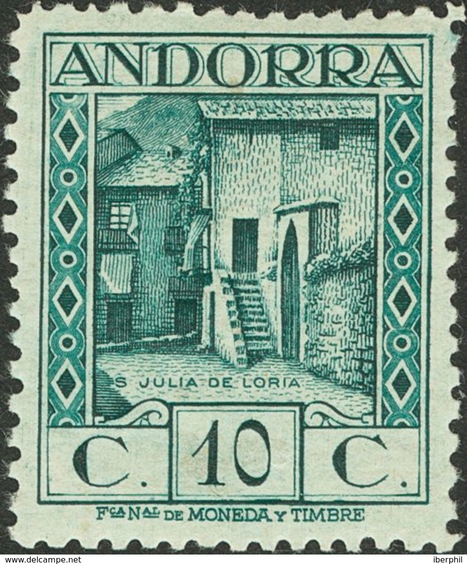 *17cc. 1929. 10 Cts Verde Azulado. CAMBIO DE COLOR. MAGNIFICO Y MUY RARO. Edifil 2013: 970 Euros - Other & Unclassified