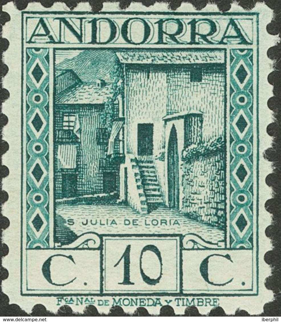 **30d. 1935. 10 Cts Azul Verdoso. DENTADO 10. MAGNIFICO Y MUY RARO. Edifil 2013: +440 Euros - Sonstige & Ohne Zuordnung