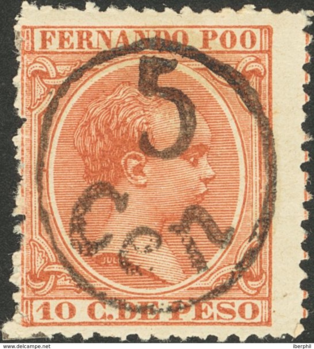 *40F. 1896. 5 Cts Sobre 10 Ctvos Castaño Amarillo. BONITO Y RARO. Edifil 2018: 275 Euros - Other & Unclassified