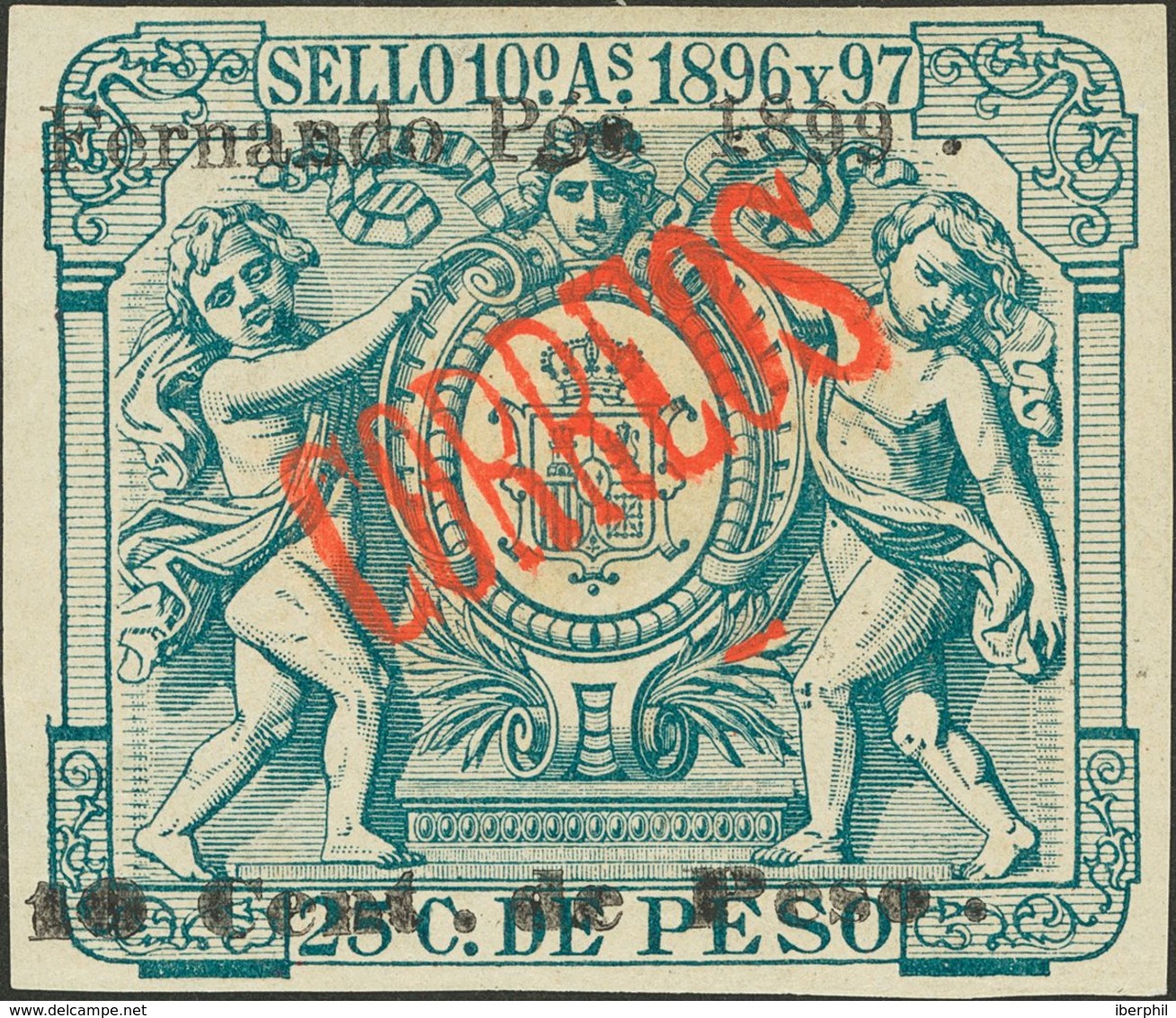 *47F. 1899. 10 Ctvos Sobre 25 Ctvos Verde. MAGNIFICO. Edifil 2018: 115 Euros - Otros & Sin Clasificación