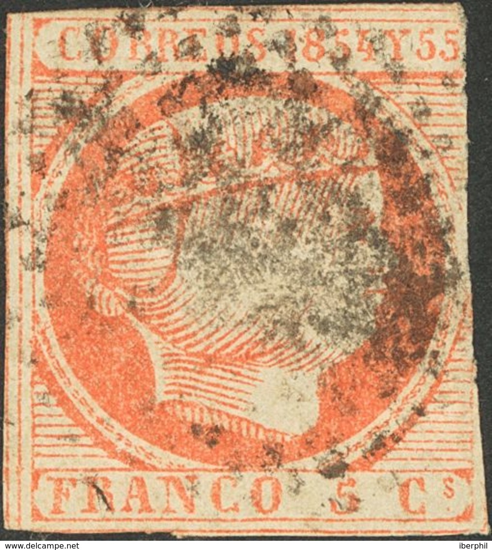 º6. 1855. 5 Cuartos Bermellón (margen Derecho Justo). MAGNIFICO. Edifil 2019: 1.150 Euros - Other & Unclassified