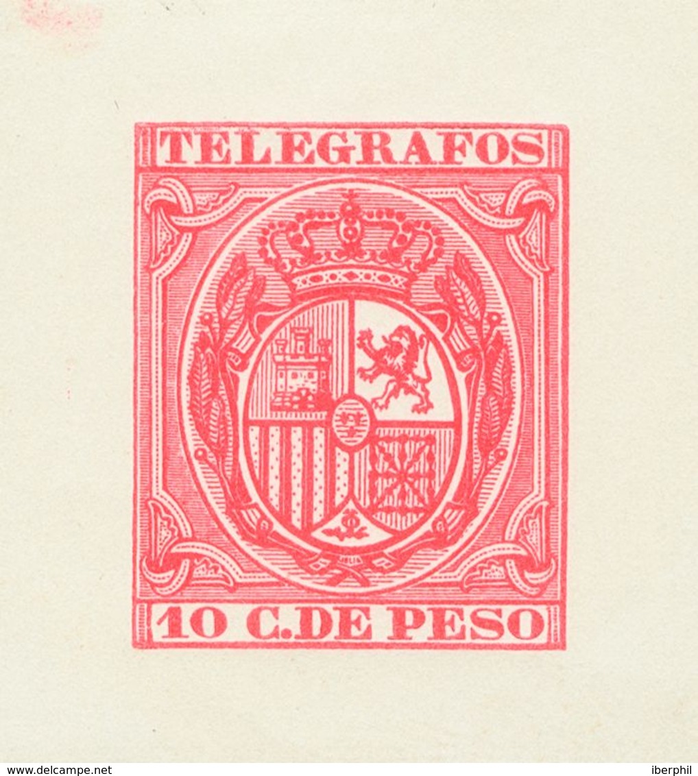 (*)28P. 1890. 10 Ctvos Rosa. PRUEBA DE PUNZON. MAGNIFICA Y MUY RARA. - Other & Unclassified