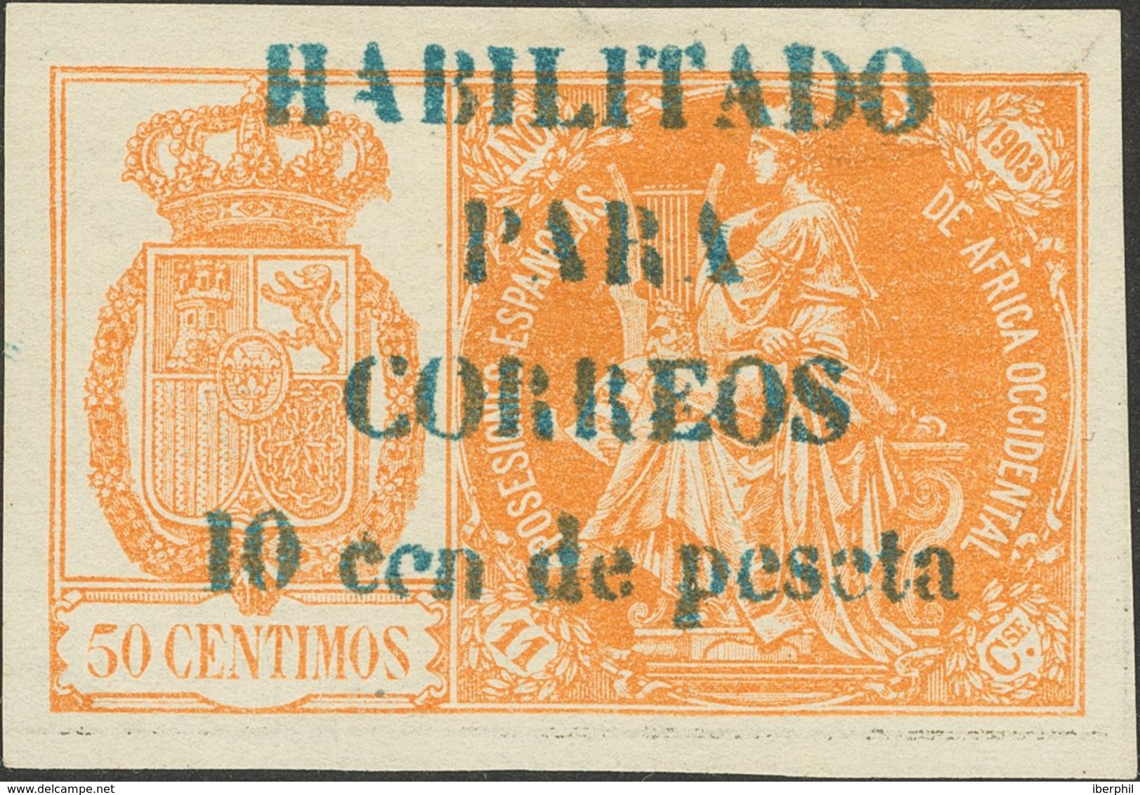 (*)26D. 1904. 10 Cts Sobre 50 Cts Naranja. MAGNIFICO. Edifil 2018: 184 Euros - Otros & Sin Clasificación