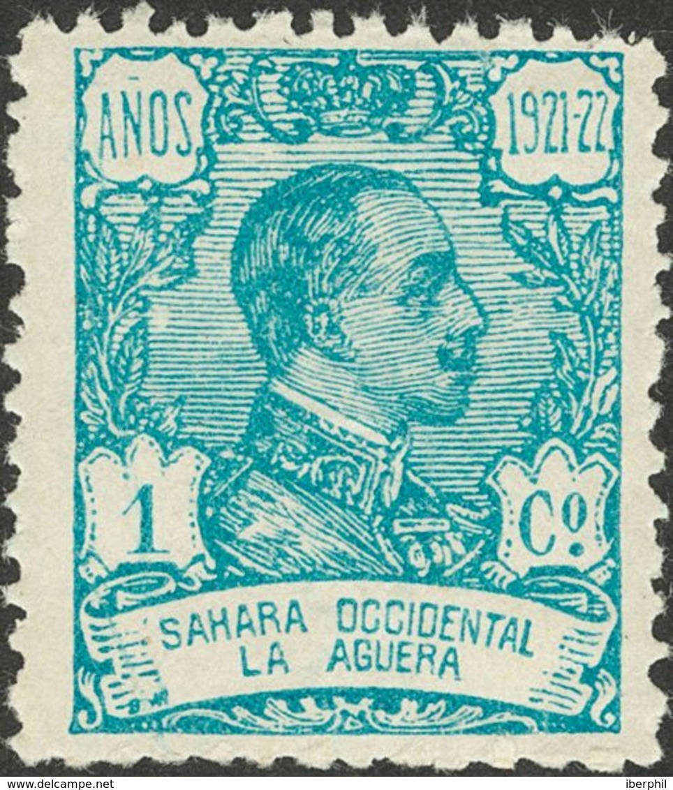 **14a. 1923. 1 Cts Azul Pálido. Variedad SIN DIERESIS, En La U. MAGNIFICO. Edifil 2013: 200 Euros - Other & Unclassified