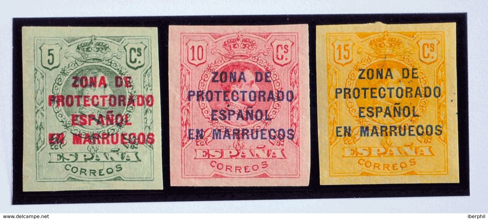 **59s, 60s, 61s. 1916. 5 Cts Verde, 10 Cts Rojo Y 15 Cts Amarillo. SIN DENTAR. MAGNIFICOS. Edifil 2013: 63 Euros - Other & Unclassified