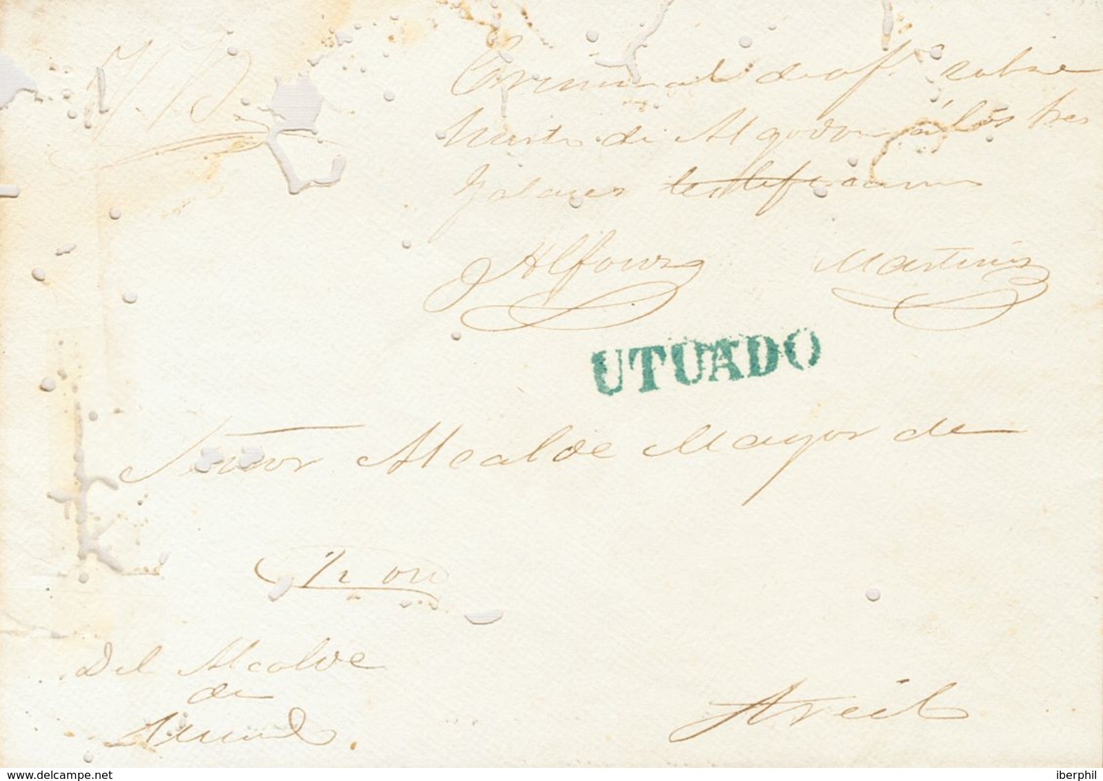 Sobre . (1857ca). UTUADO A ARECIBO (alguna Erosión Habitual). Marca UTUADO, En Azul (P.E.2) Edición 2004. MAGNIFICA Y RA - Other & Unclassified