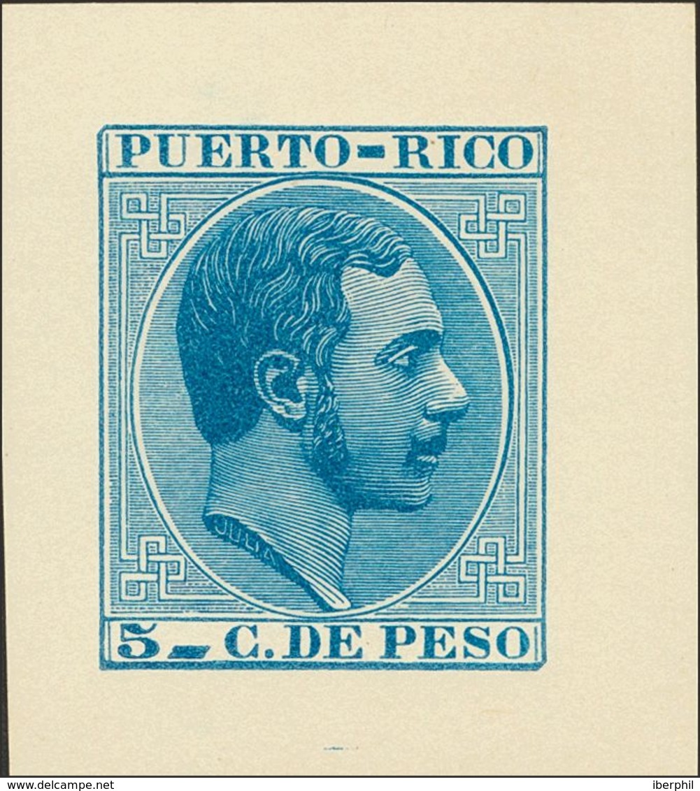 (*)65P. 1882. 5 Ctvos Azul. PRUEBA DE PUNZON. MAGNIFICA Y MUY RARA. - Other & Unclassified