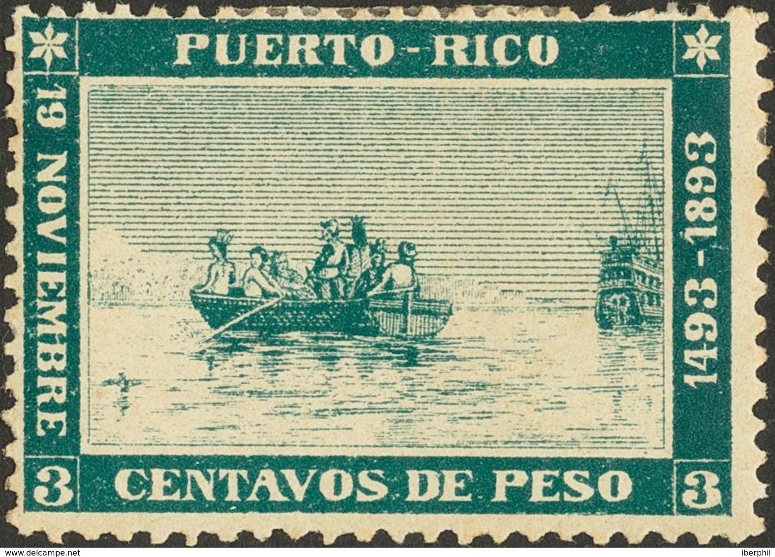 *101. 1893. 3 Ctvos Verde. MAGNIFICO Y RARO. Edifil 2019: 350 Euros - Otros & Sin Clasificación