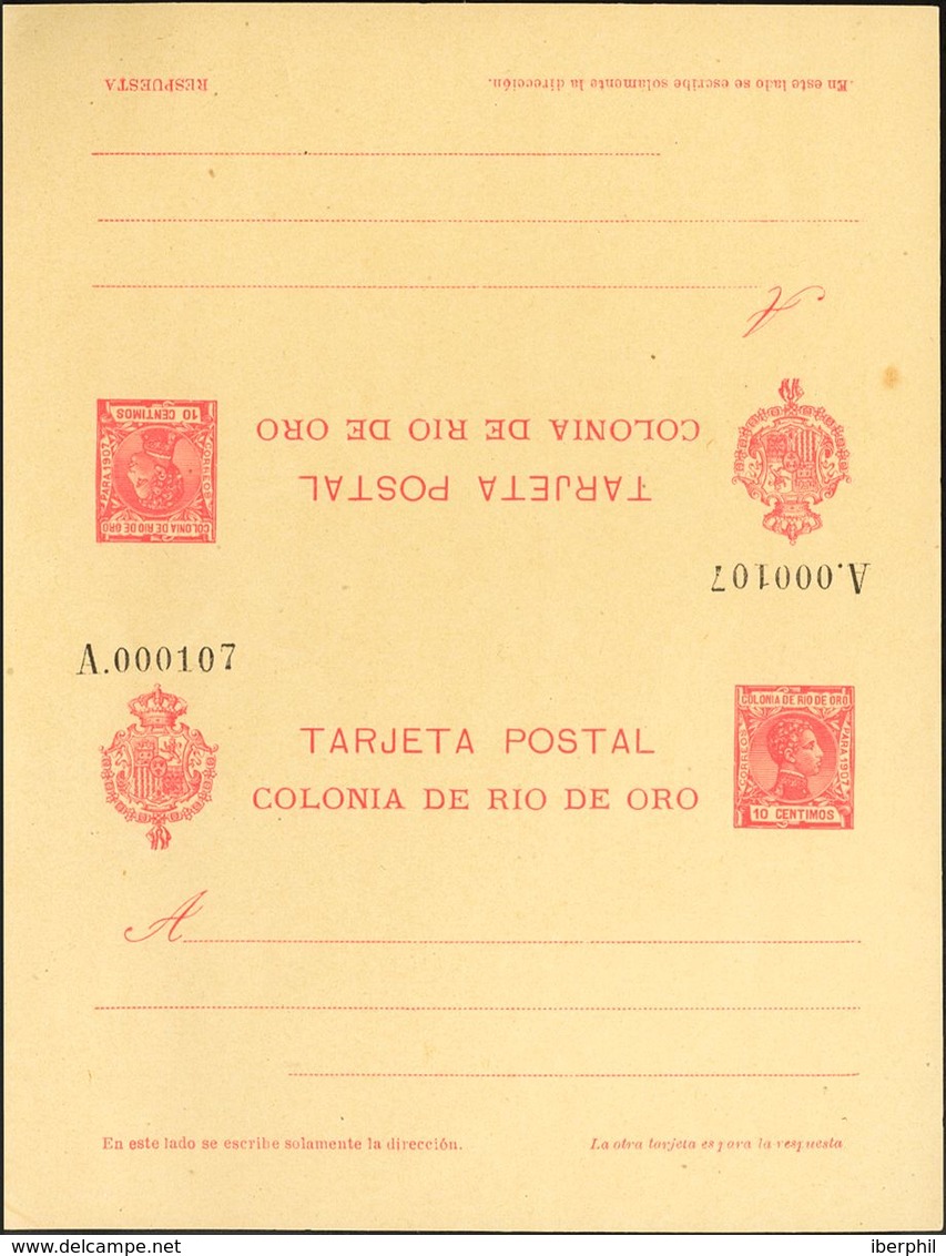 (*)EP4. 1907. 10 Cts + 10 Cts Rosa Sobre Tarjeta Entero Postal De Ida Y Vuelta. MAGNIFICA Y RARISIMA. Edifil 2019: 275 E - Other & Unclassified