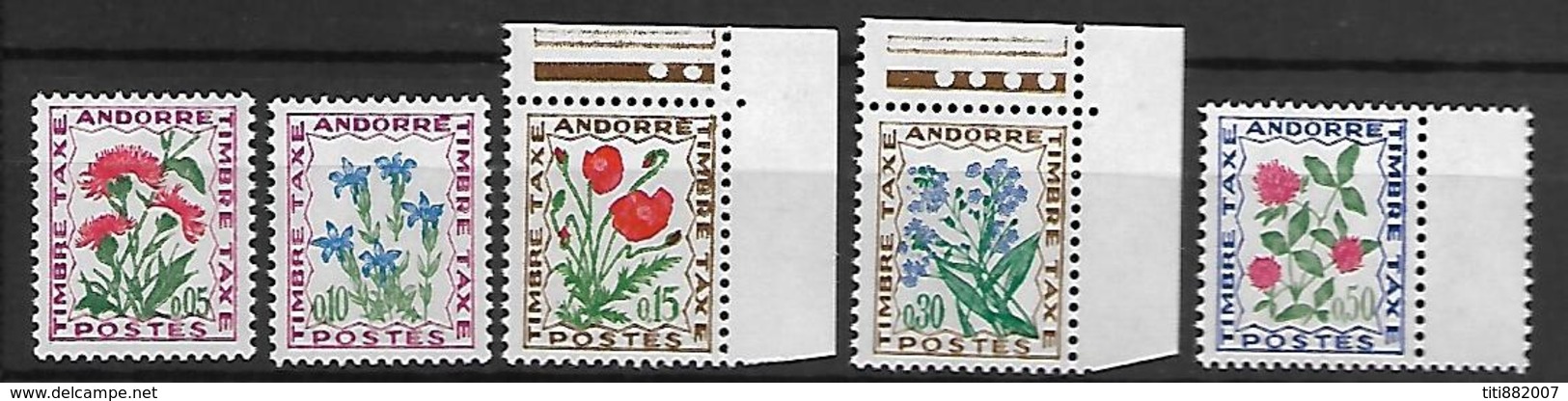 ANDORRE    -   Timbres-Taxe  -  1964 .   Fleurs ** - Neufs