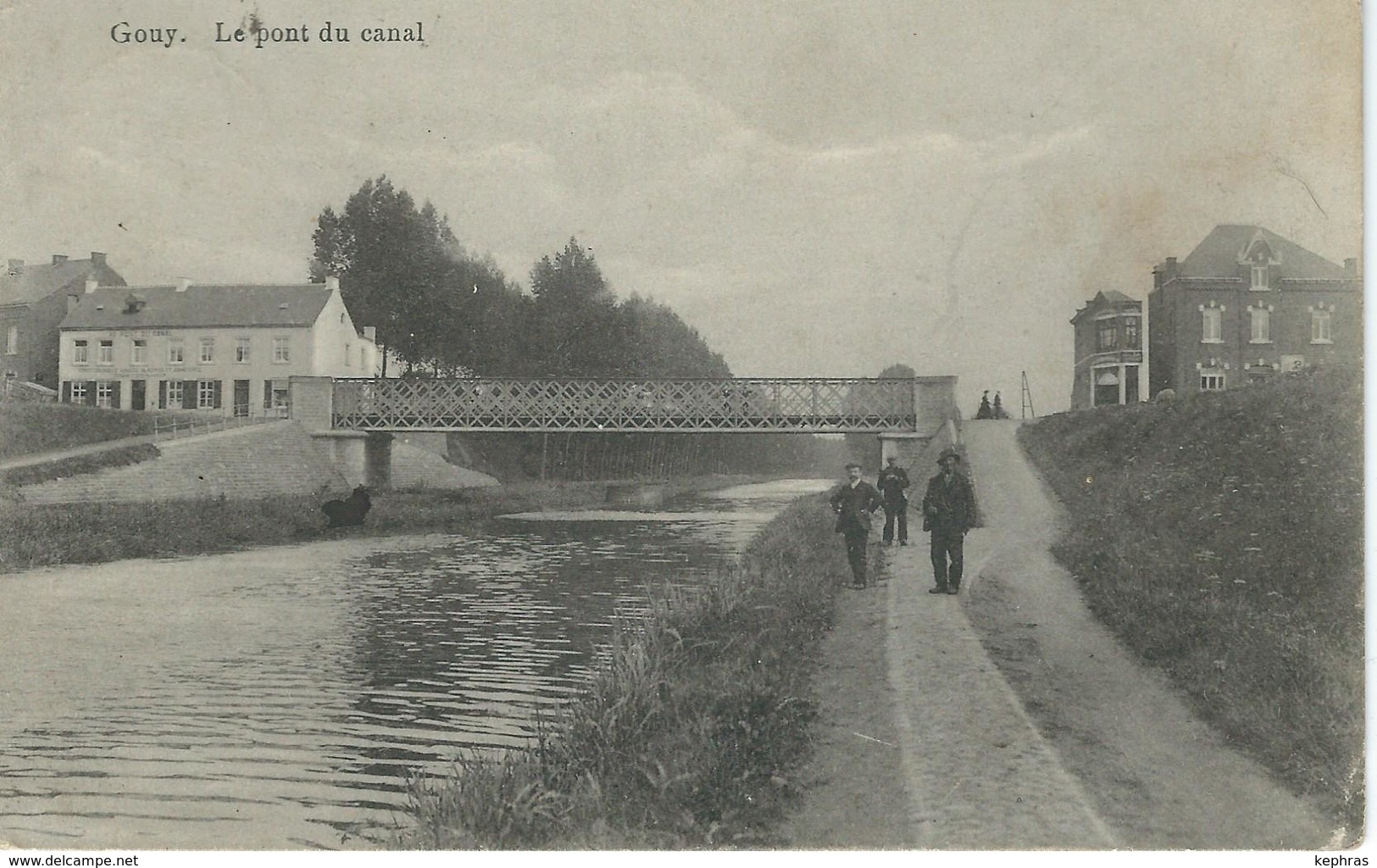 GOUY : Le Pont Du Canal - TRES RARE CPA - Cachet De La Poste 1913 - Courcelles