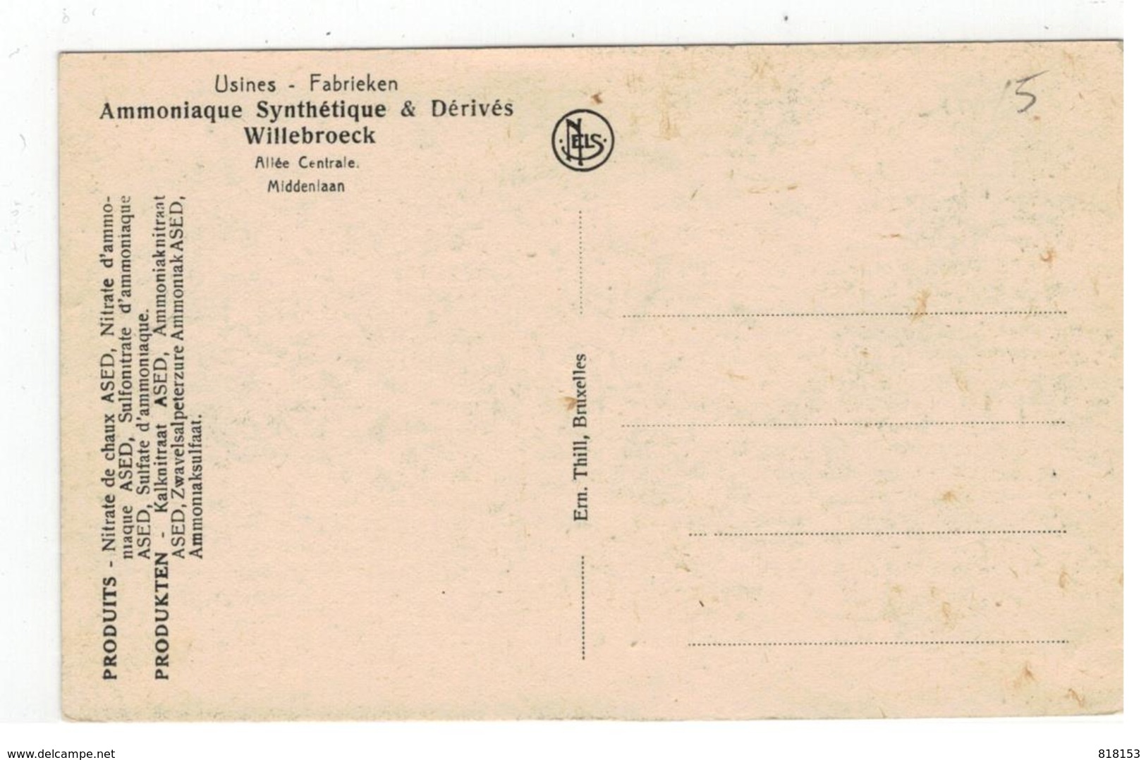 Willebroeck    Usines - Fabrieken  Ammoniaque Synthétique & Dérivés - Willebroek