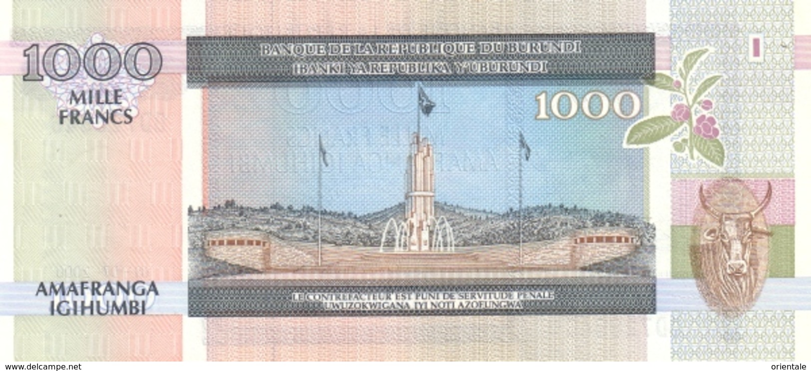 BURUNDI P. 39c 1000 F 2000 UNC - Burundi