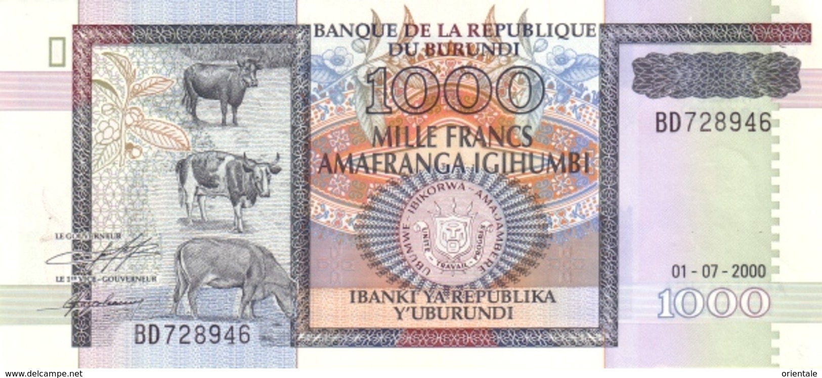 BURUNDI P. 39c 1000 F 2000 UNC - Burundi