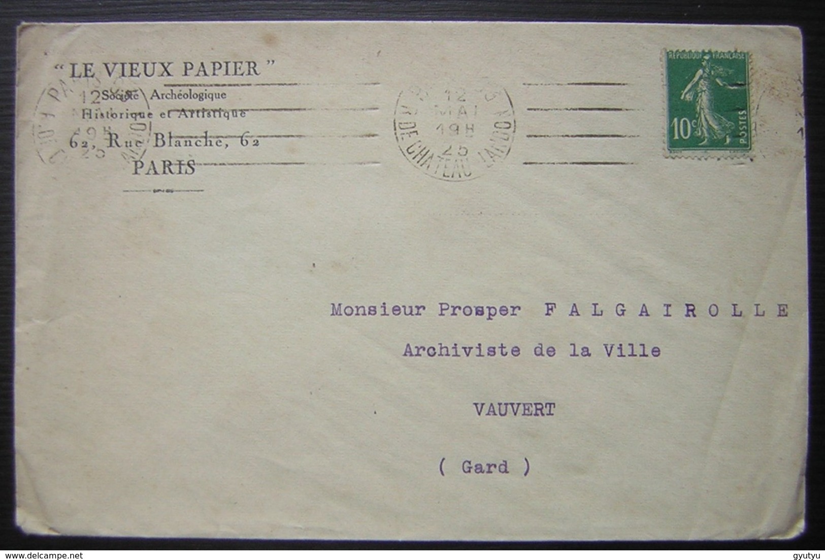 1925 Le Vieux Papier Société Archéologique Historique Et Artistique 62 Rue Blanche Paris - 1921-1960: Modern Tijdperk