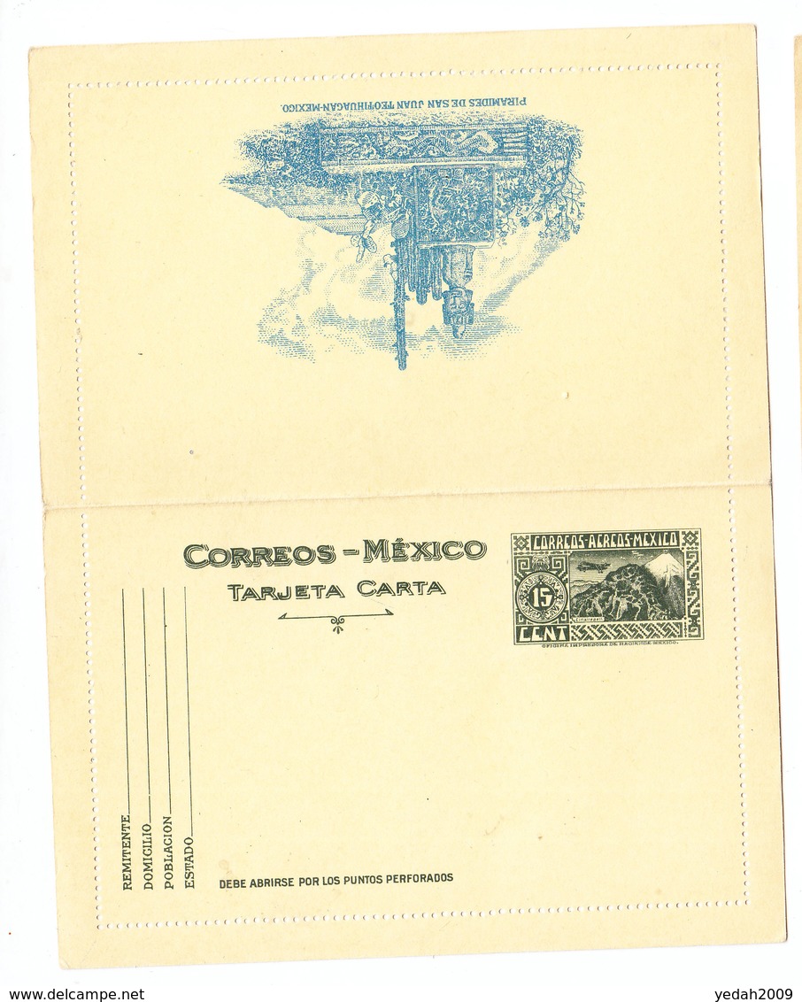 Mexico UNUSED AIRMAIL POSTAL CARD SAN JUAN TEOTIHUGAN PYRAMIDES - México