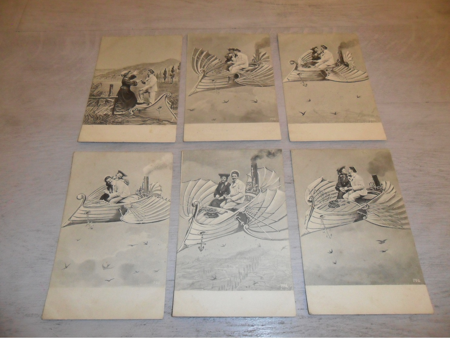Couple ( 47 )   Koppel   Serie Van 6 Postkaarten - Serie De 6 Cartes Postales - Genre Viennoise  Surrealisme - Couples