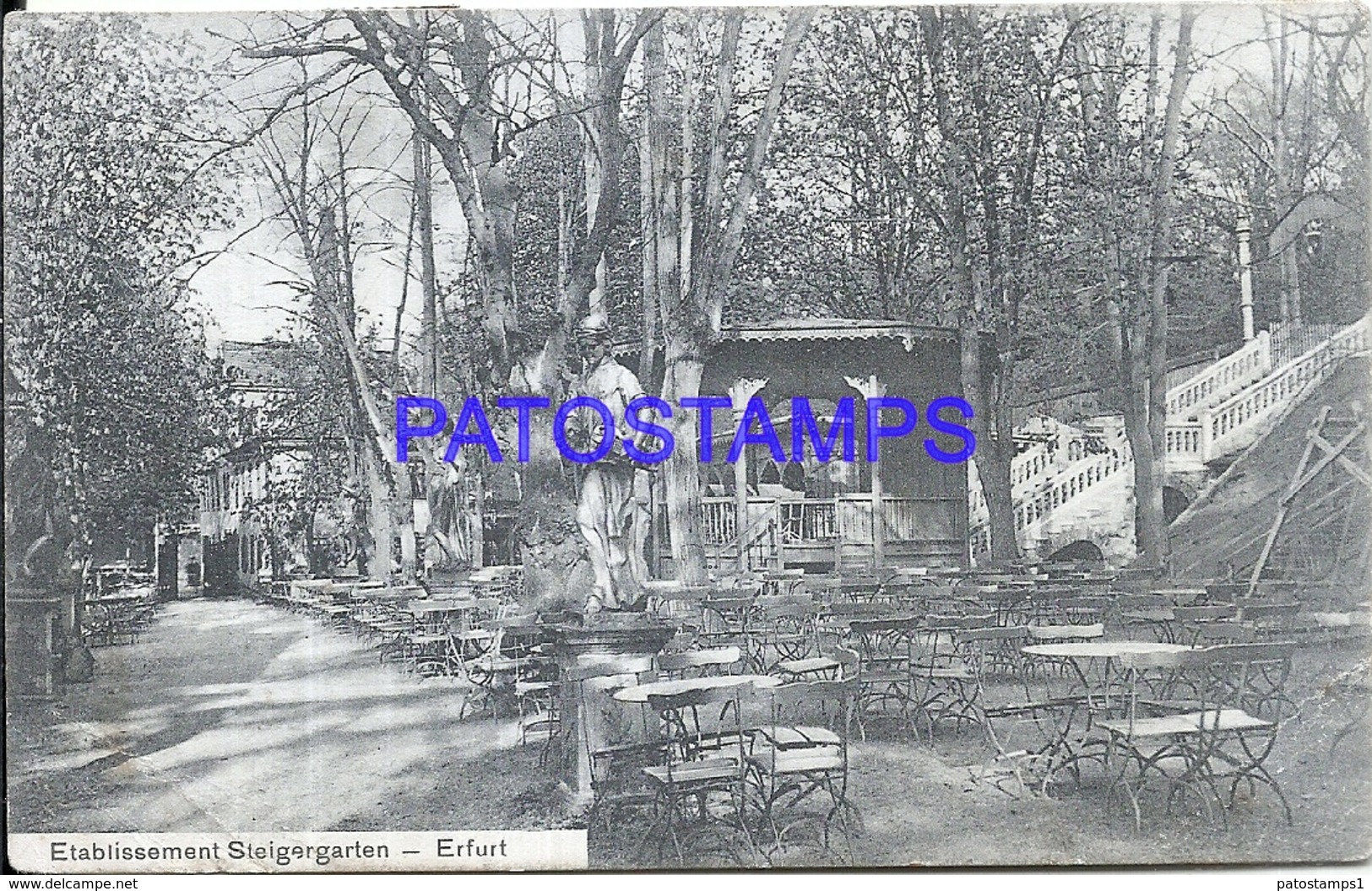 104106 GERMANY ERFURT ETABLISSEMENT STEIGER GARDEN BREAK CIRCULATED TO FRANCE POSTCARD - Sonstige & Ohne Zuordnung